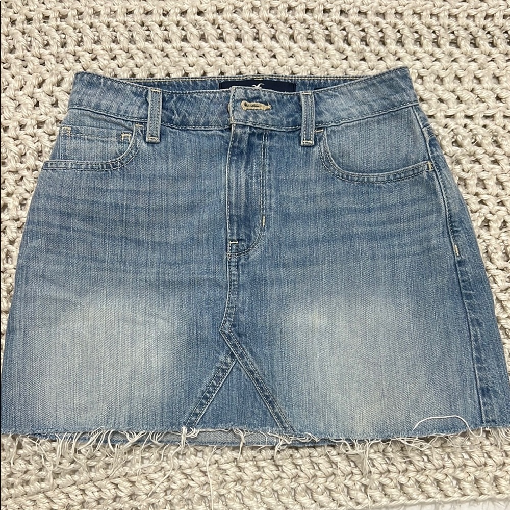 Hollister Blue Mini Skirt Casual Denim